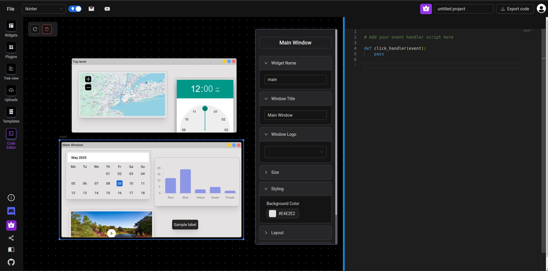tkinter gui using drag and drop